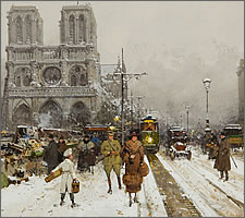 Eugène Galien-Laloue, Notre-Dame sous la neige / Notre-Dame in the snow, ND.